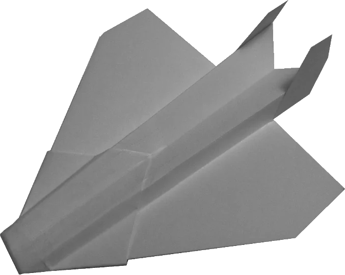 The folded P11 Eagle paper airplane