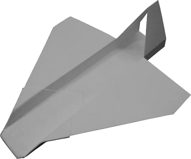 The folded P13 Spartan paper airplane