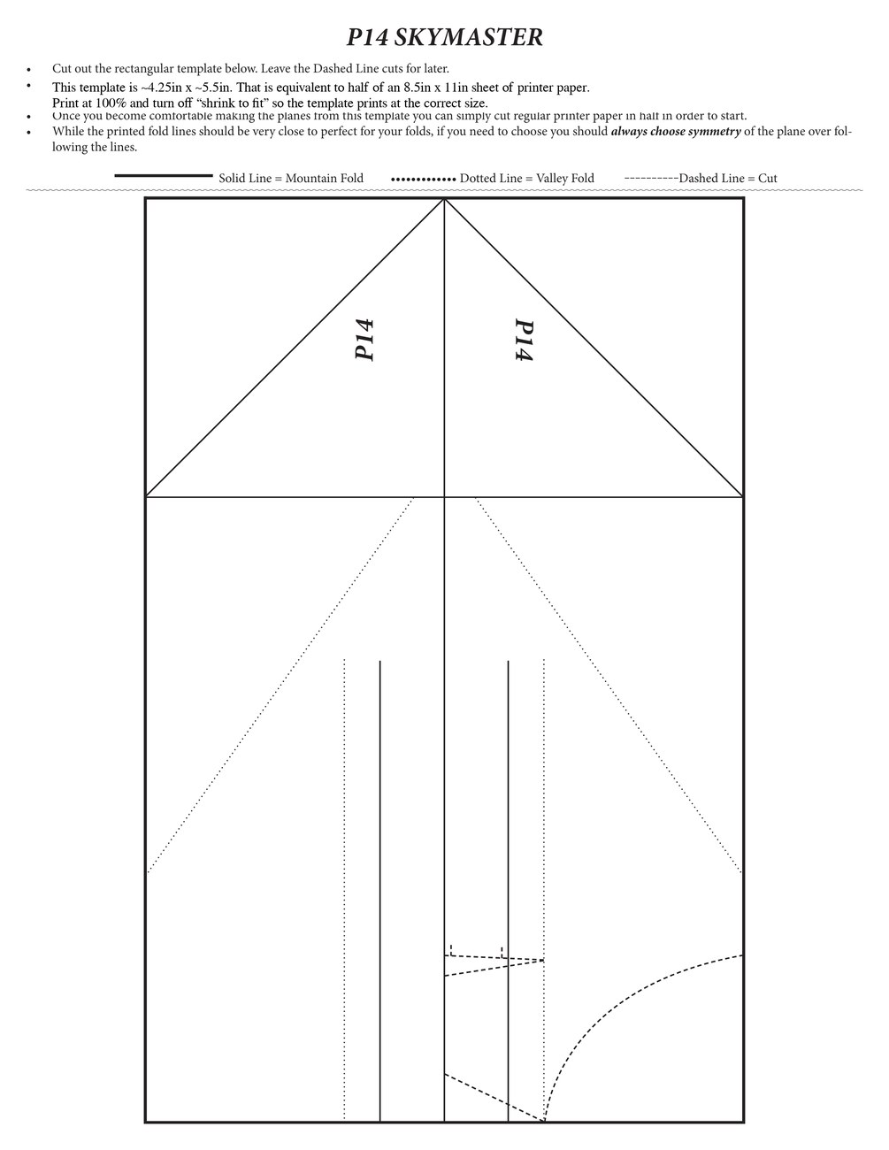 P14 Skymaster construction template
