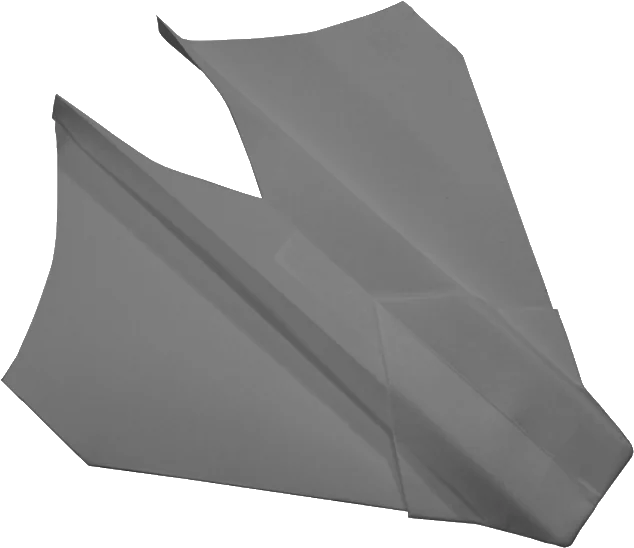 The folded P15 Manta paper airplane